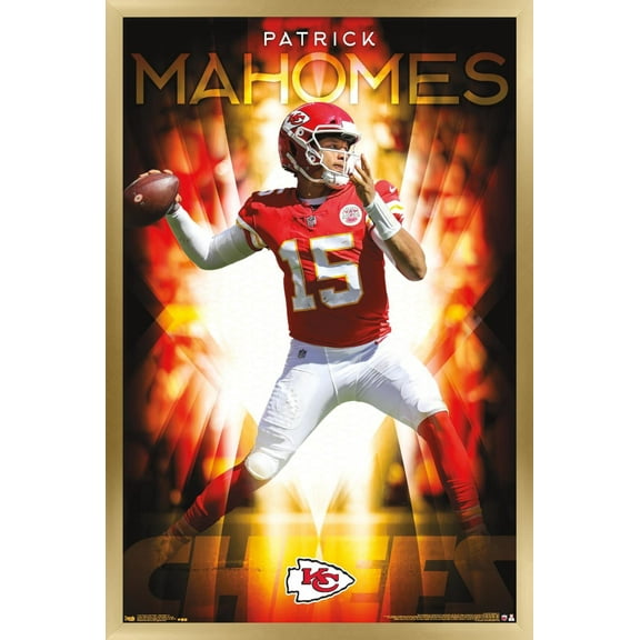 NFL Kansas City Chiefs - Patrick Mahomes II 18 Wall Poster, 14.725" x 22.375", Framed