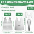 thumbnail image 4 of 6PCS Oscillating Tool Scraper Blades, Universal Oscillating Multitool Blades - Tapered Curved Flexible Scrapers with Adapters for Scraping Cutting Removing Carpet Tile Paint Caulk Adhesive, 4 of 7
