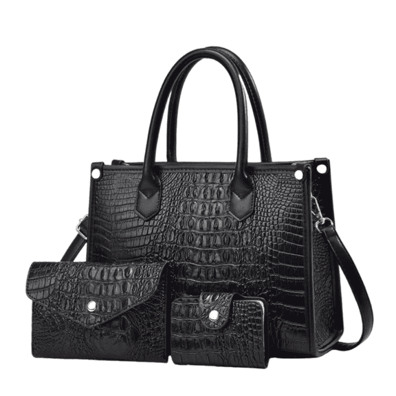 2025 New Crocodile Pattern Texture Cross-border Women's Single Shoulder Crossbody Handbag Large Capacity Three-Piece Mother-Child Bag