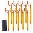 thumbnail image 1 of Soidarity Paquete de 10 clavos para el suelo de la tienda con bolsa de almacenamiento Clavijas para el suelo para escalar Estacas Accesorios para acampar carpas Soidarity OD020813-00B, 1 of 6