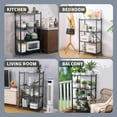 thumbnail image 2 of Foldable Storage Shelves on Wheels, 5 Tier Shelves for Storage, Heavy Duty Metal Shelving Units, Easy Assembly Storage Rack for Home Living Room Garage Kitchen Basement Pantry, Black, 2 of 5