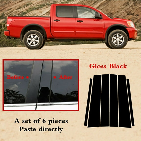 Possbay Window Pillar Posts Door Side Trim Covers Fit for Nissan Titan Crew Cab 2004-2015
