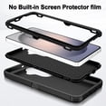 thumbnail image 3 of Petocase Phone Case for Samsung Galaxy S26 Plus 5G, Stripe Desgin Heavy Duty 3-Layer Military-Grade Shockproof Drop Protection Scratch Resistant Silicone Phone Cover,Black, 3 of 8