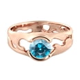 thumbnail image 1 of 1 CT Aquamarine Ring 14K Rose Gold Unique Solitaire Designer, 1 of 7