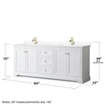 thumbnail image 6 of Wyndham Collection 80" Wood Double Bathroom Vanity in Gold/White, 6 of 6