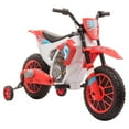 thumbnail image 2 of Aosom 12V Kids Motorcycle Dirt Bike Electric Ride-On Toy Off Road, Red, 2 of 9