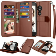 Mote E5 Play Wallet Case, Motorola Moto E5 Cruise/Moto E5 GO 5.2" Case, Njjex [9 Card Slots] PU Leather ID Credit Folio