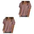 thumbnail image 1 of Minnieouse Camiseta de mujer con volantes de Color sólido cuello estética linda blusa suelta fiesta noche Club verano Top niñas ropa Type21 NO21, 1 of 1