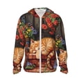 thumbnail image 2 of Lsque Sleeping Cat Flowers UPF 50+ Lightweight Sun Protection Men's Women's Long Sleeve Shirt, Hoodie Performance -X-Large, 2 of 9
