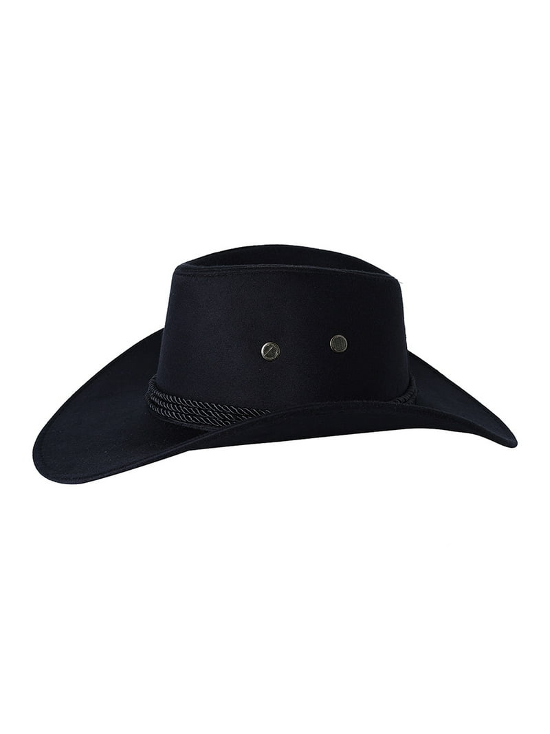 Wassery Mens Cowboy Hat Roll Up Hat Women Faux Felt Hat  display picture 2