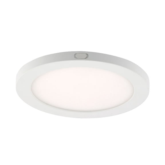 F8206-30-Sunset Lighting-7.13 Inch 12W LED Round Panel Light   White Finish with Frosted Glass