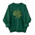 thumbnail image 2 of Craaazy Women's St Patricks Long Sleeve Shirts Round Neck Green Comfy Shamrock Tops, 2 of 6