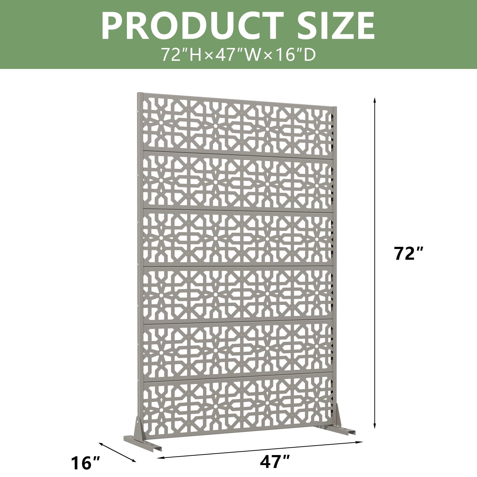 MAYEERTY 6 Panels Outdoor Privacy Screen, Metal Decorative Privacy Fence, Privacy Panel for Patio, Balcony, Backyard, Garden
