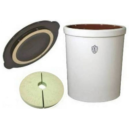 Ohio Stoneware 5 Gallon Fermentation Crock, Stones, Lid