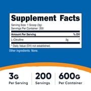 Nutricost Pure L-Citrulline Powder 600 Grams - No Malate, Non-GMO Supplement