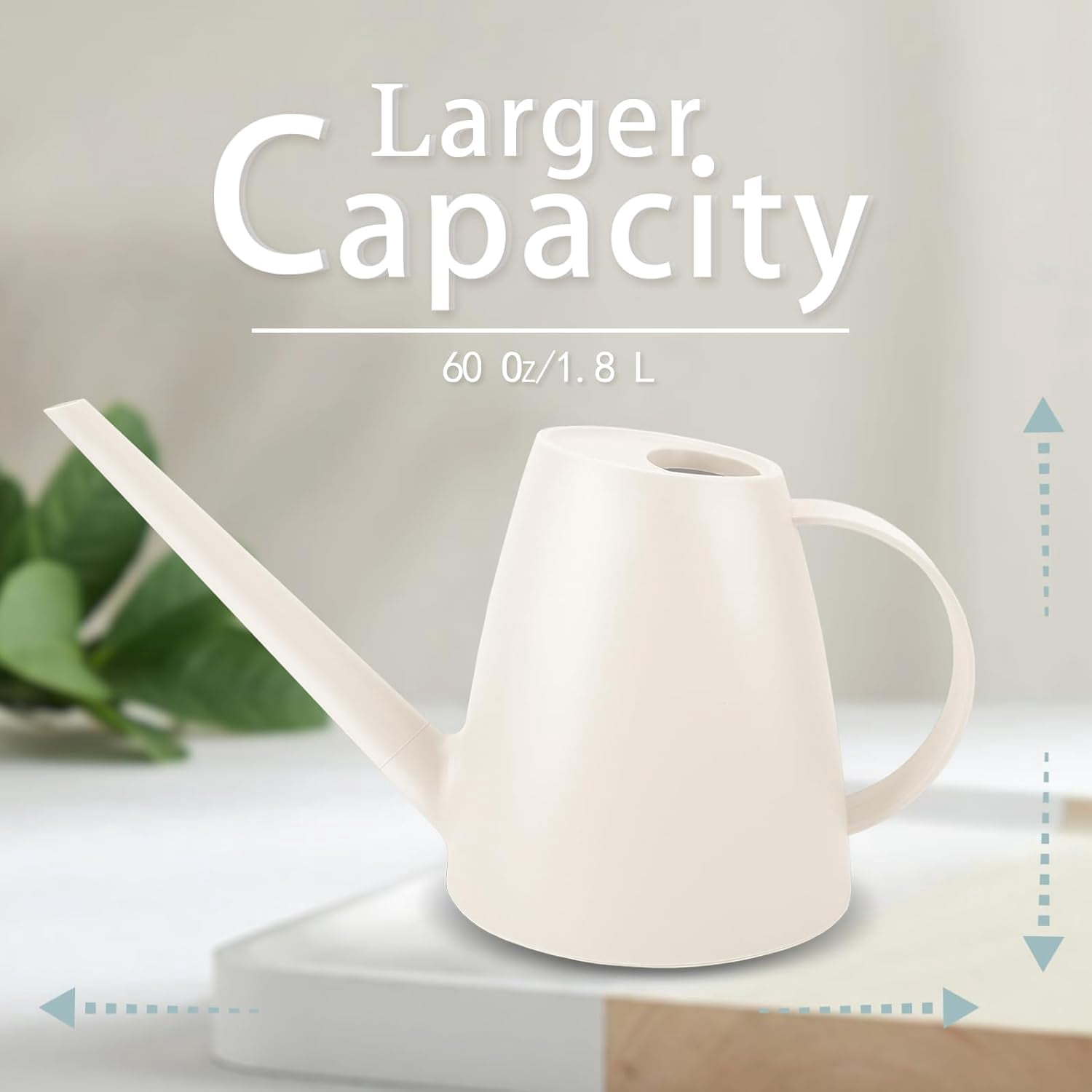 Watering Can for Indoor Plants, Small Cans House Plant Garden Flower, Long Spout Water Outdoor Plants 1. 8L 1/2 Gallon (White)