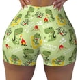 thumbnail image 2 of Balery Cute Dinosaurs Cartoon Pantalones cortos de entrenamiento estampados para mujer, sin costuras, ajustados, para gimnasio, yoga, correr, deportes, ejercicio activo, fitness.-X-Large, 2 of 8