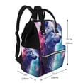 thumbnail image 2 of Lafuoo Starry Multicolored Wolf Pattern Multifunctional Mommy Backpack, Large Capacity Multi-pocket Waterproof Backpack, Suitable for Women to Travel, Shopping-One Size, 2 of 6