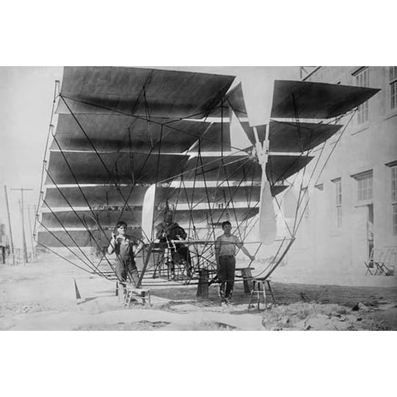 Motorcycle cop chases a Penny Farthing Velocipede down a DC Street with Washington Monument in background-Fine art canvas print (20" x 30")