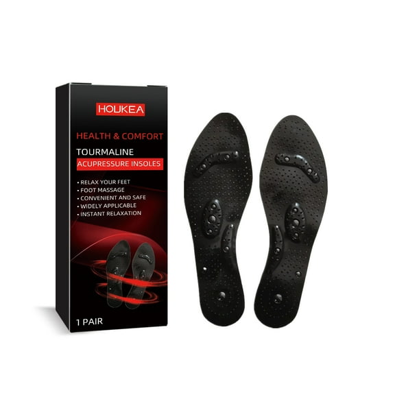 Houkea Acupressure Insoles with Tourmaline Enhance Foot Health Body Balance and Comfort