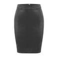 thumbnail image 6 of Besolor Women's Velvet Skirts Stretchy High Waist Back Split Work Office Formal Party Midi Length Pencil Skirts, 6 of 9
