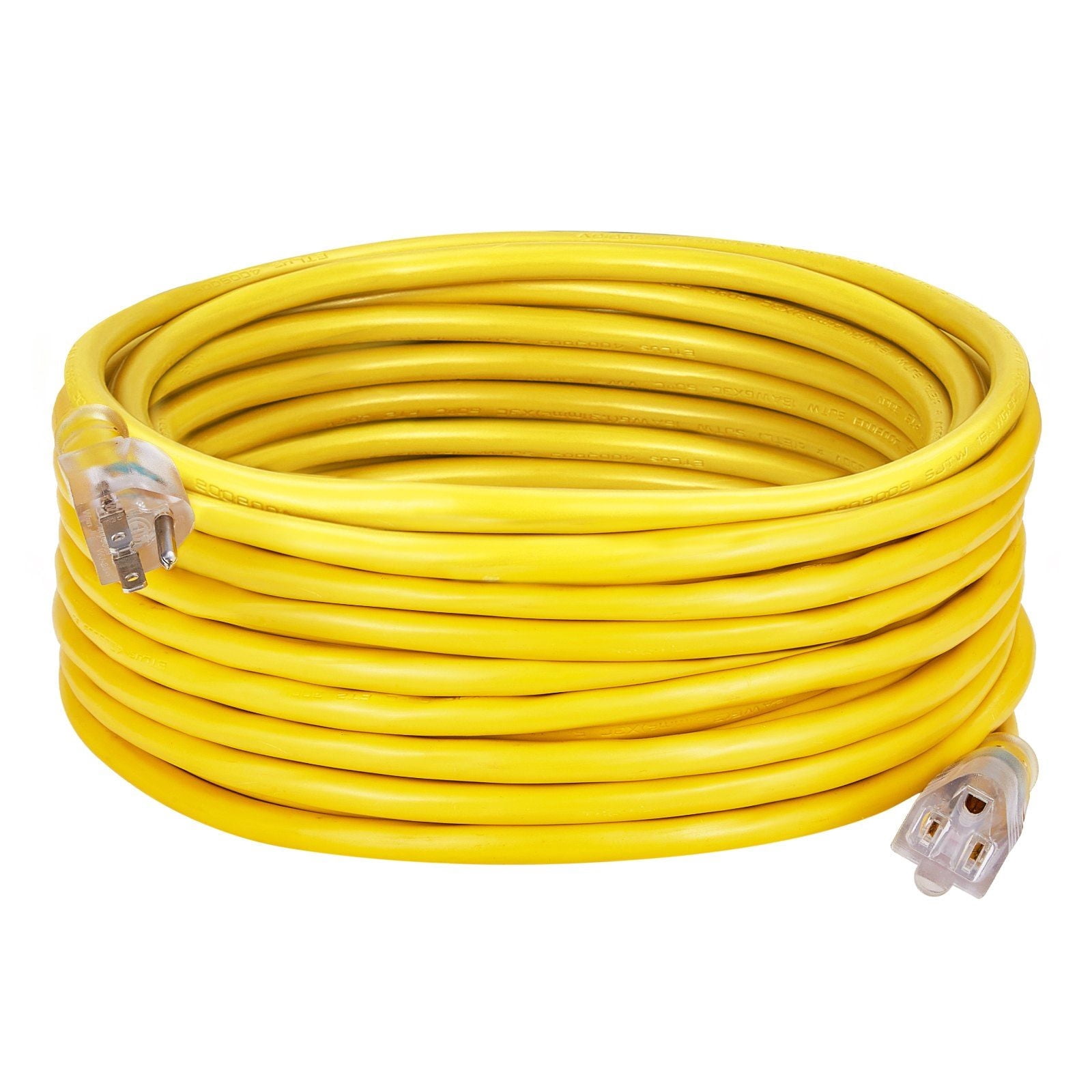 Heavy Duty 100FT Outdoor Extension Cord - 12AWG 15Amps 1875W, 3-Prong with Lighted Plug, Weather Resistant