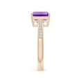thumbnail image 3 of ANGARA Natural 1.5 Ct. Amethyst with Diamond Classic Ring in 14K Rose Gold for Women (Ring Size: 12), 3 of 9