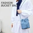 thumbnail image 4 of Bienvenido Bolso tipo cubo para mujer y cartera con flecos y cordón para tirar, moderno bolso cruzado de un solo hombro, novedoso bolso cruzado, 4 of 5