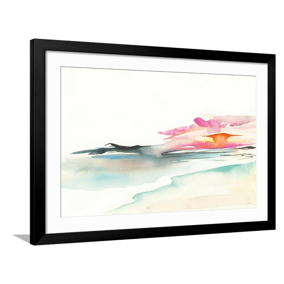 Art.com Coastal Sunset Art Print by Kristy Rice, Black Frame Wall Art, 44" x 32"