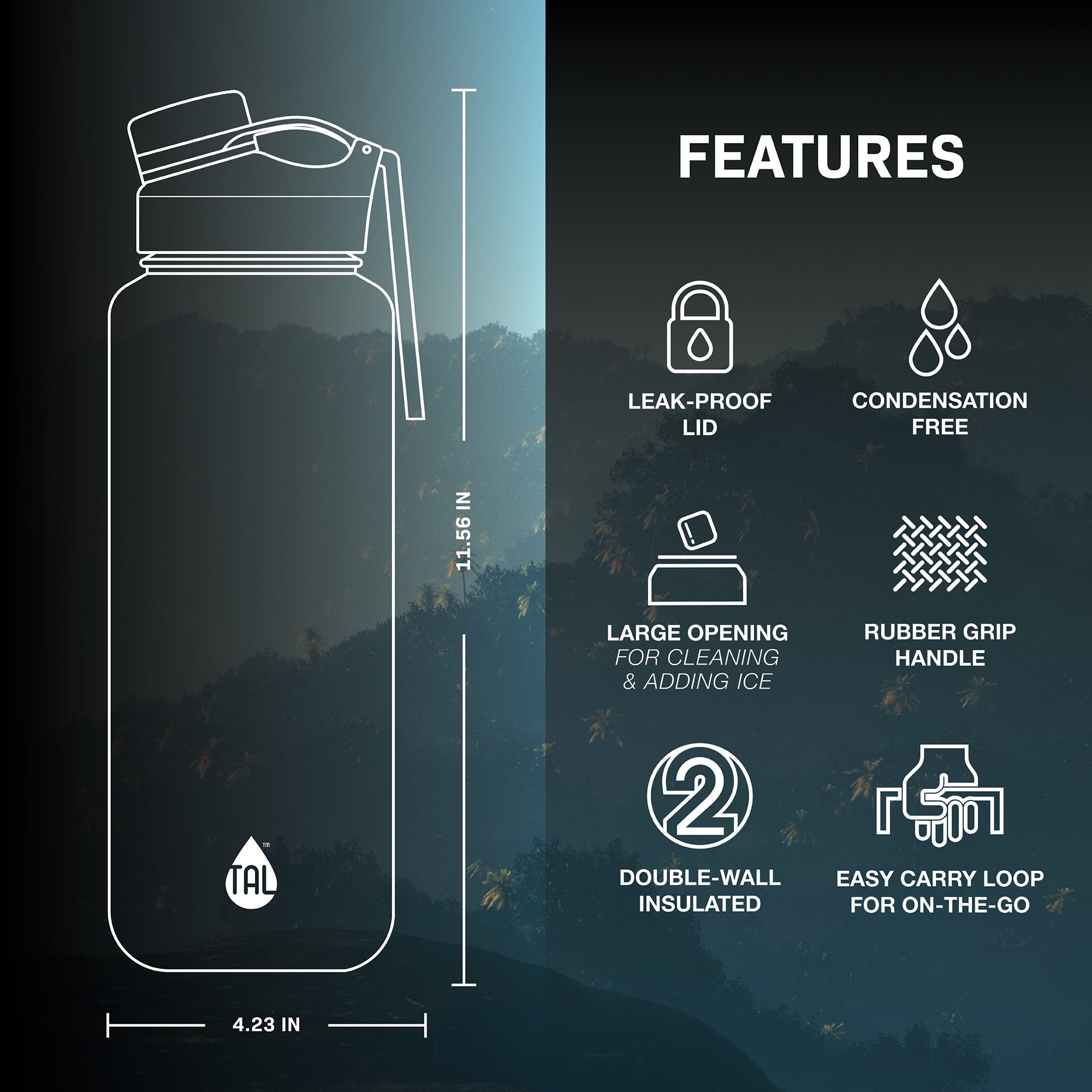 40 oz Tal pro water bottle — hype the swipe.
