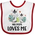 thumbnail image 3 of Inktastic Zebra My Pops Loves Me Boys or Girls Baby Bib, 3 of 4