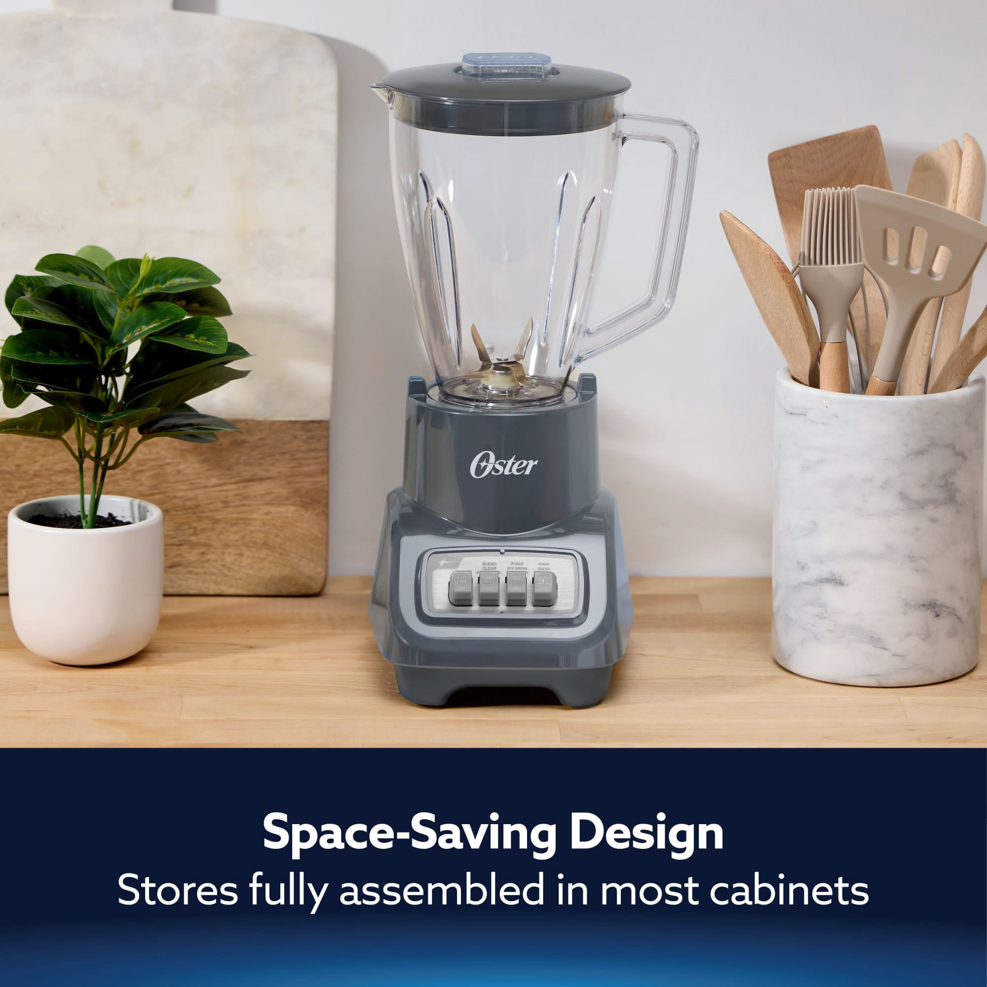 Oster Turbo 5-Speed 750W Mussel Countertop Blender With 54 Ounce Jar, Kitchen Blender, Blender for Smoothies