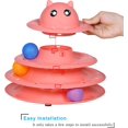 thumbnail image 3 of Cat Toy Roller 3-Level Turntable Cat Toy Balls with Six Colorful Balls Interactive Kitten Fun Mental Physical Exercise Puzzle Toys Pink, 3 of 6