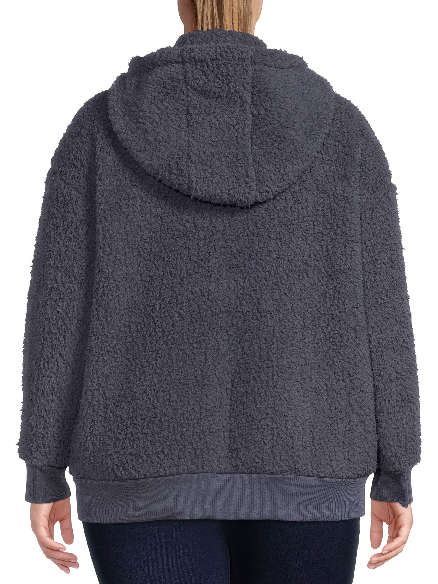Terra & Sky Women's Plus Size Full-Zip Faux Sherpa Jacket
