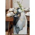 thumbnail image 4 of Ldtrchee Black Marble Table Runner 108 Inches, Modern Aesthetics Abstract Ink Painted Bed Runner Dresser Scarves Tabletop for Indoor Outdoor Parties/Ceremony/Banquet, 13"x 108", 4 of 8
