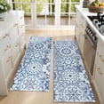 thumbnail image 4 of Kitchen Rugs Sets Of 2,Blue Ethnic Geometric Pattern Anti Fatigue Kitchen Mat Rugs Non Slip Washable,Decorative Kitchen Floor Mats for Kitchen,Sink,Laundry,17"X47", 4 of 5