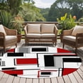 thumbnail image 4 of Round Rugs 6Ft, Red Grey Black Round Area Rug Washable Indoor Throw Carpet, Irregular Modern Abstract Geometric Soft Non Slip Circle Rug for Office Cabinet Home Decor Aesthetic, 4 of 8