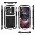 thumbnail image 2 of Dteck iPhone 13 Pro Max 5G Metal case with Kickstand Screen Protector Case Sturdy Military Armor Durable Full Body Heavy Duty Shockproof Drop Tested Outdoor Case for iPhone 13 Pro Max (Silver), 2 of 8