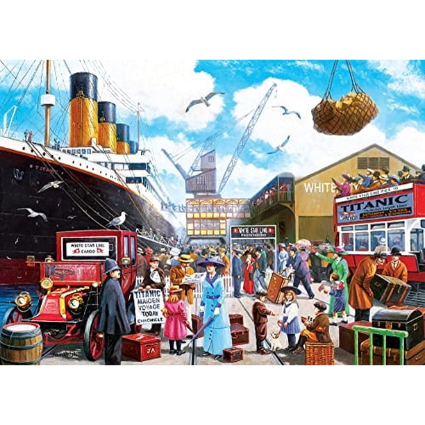 MasterPieces 1000 Piece Jigsaw Puzzle para adultos, familias o niños - Titanic Boarding - MasterPieces MasterPieces