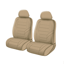 Auto Drive Deluxe Form-Fit Faux Leather Seat Covers 2-Pack, Tan