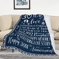 thumbnail image 2 of 30th Anniversary Wedding Gifts Blanket 60"x50" - 30th Anniversary Wedding Gifts for Couples/Wife - Romantic Gifts for Her - 30th Anniversary Decorations - 30th Anniversary Wedding Gift Ideas, 2 of 5