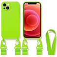 thumbnail image 1 of HAHDAXIA Crossbody Lanyard Case Compatible with iPhone\u200212 Pro, Lens Protection Soft Silicone Shockproof Protector Case with Adjustable Shoulder Strap Removable Neck Strap (Green, iPhone, 1 of 7