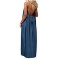 thumbnail image 2 of Xdegoge Women's Sleeveless Backless Drawstring Maxi Dress Long Flowing Silhouette Lightweight Linen-Style Summer Beach Vacation Sundress, 2 of 5