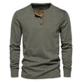 thumbnail image 6 of vdgthytj Basic Tops for Men Casual Round Neck Long Sleeves Pullover Blouse Fashion Breathable Button Solid Color Shirt, 6 of 8