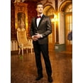thumbnail image 5 of COOFANDY Mens Floral Tuxedo Jacket Prom Jackets Jacquard Blazer Slim Fit for Christmas Prom Wedding Homecoming Party, 5 of 9