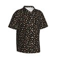 thumbnail image 2 of Balery Flower Pattern On Black Print Men's Hawaiian Shirts Short Sleeve Beach Shirt Relaxed Fit Vacation Button Down Shirts-3X-Large, 2 of 9
