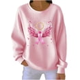 thumbnail image 2 of Trikvn Women's Casual Sweatshirts Breast Cancer Awareness Ribbon with Halo Graphic Pullover Tops Long Sleeve Crew Neck Ribbed Knit Fall Winter Shirts, 2 of 5