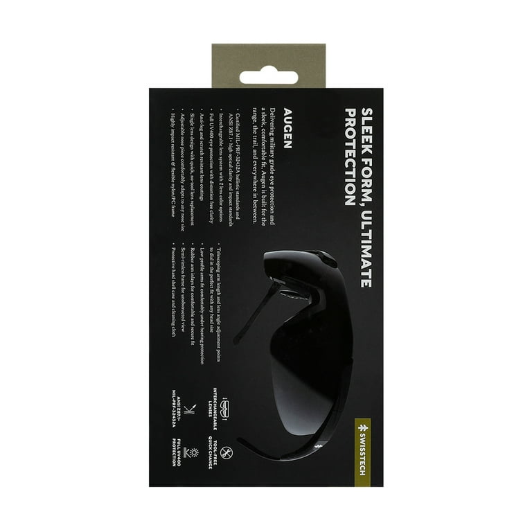 Swiss Tech Augen Shooting Glasses, Anti-Fog, Scratch-Resistant