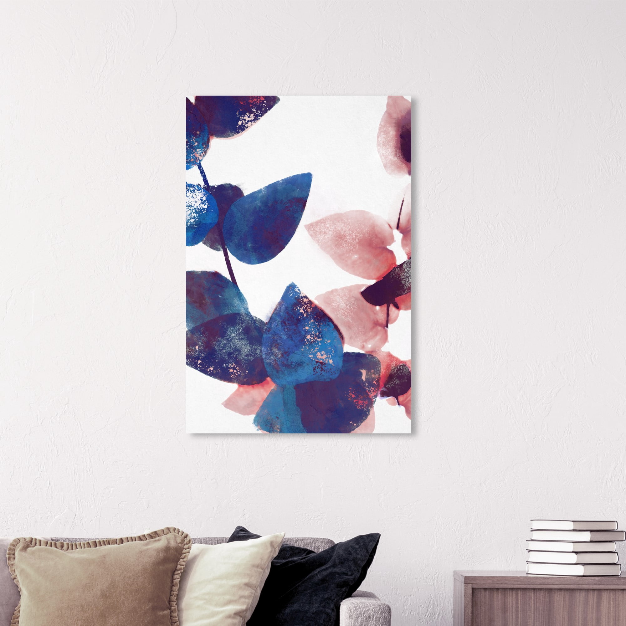 Wynwood Studio 'Like Cyanotype Leaves II' Floral and Botanical Wall Art Canvas Print - Blue, White, 20" x 30"