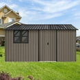 thumbnail image 2 of Metal garden sheds 12ftx10ft outdoor storage sheds white+black with window with sliding door, 2 of 6